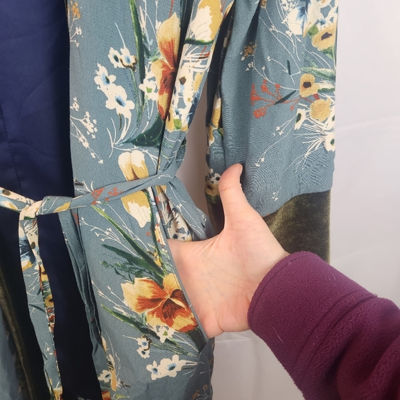 Zara Floral Blue Kimono Jacket - Picture 7 of 10
